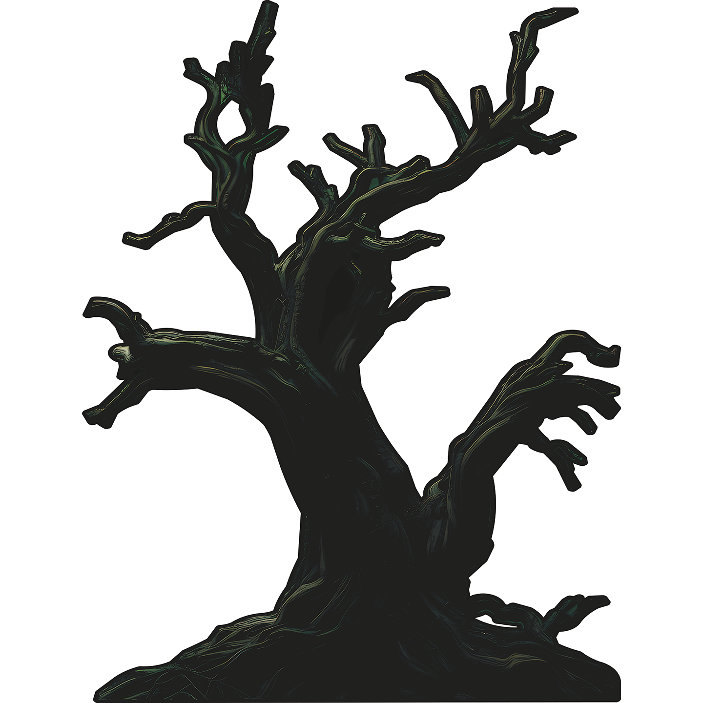 Spooky Moon Lit Stout Tree Silhouette Cardboard Cutout