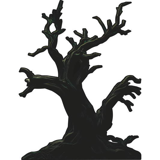 Spooky Moon Lit Stout Tree Silhouette Cardboard Cutout