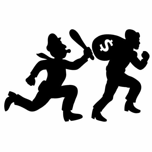 Keystone Cops and Robbers Silhouette Cardboard Cutout