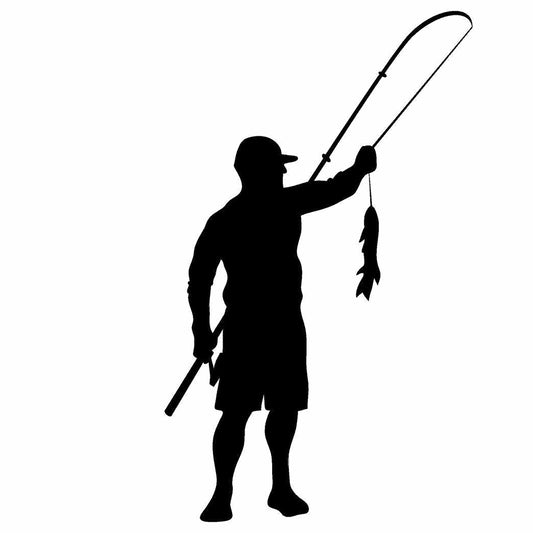 Fisherman Silhouette Cardboard Cutout