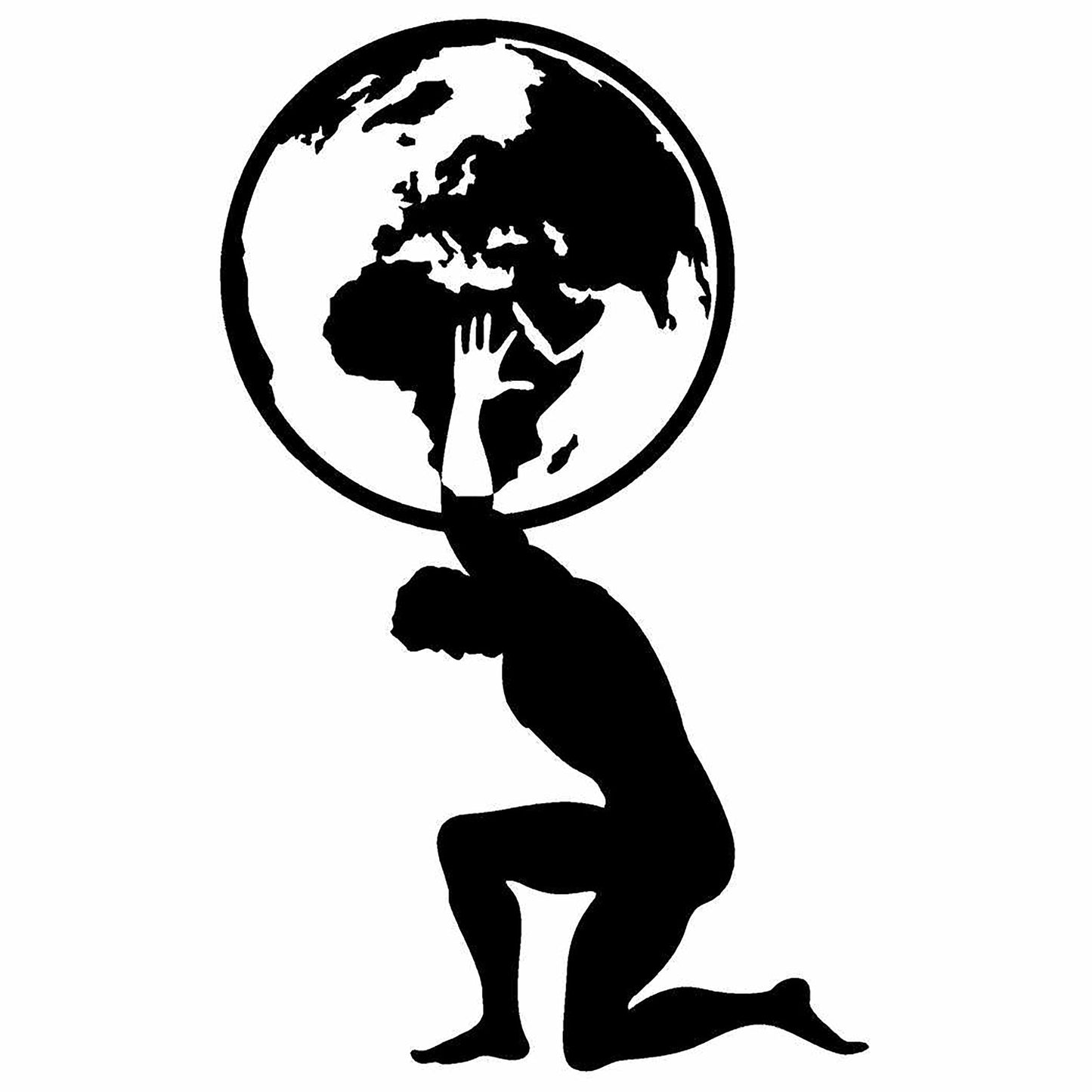 Atlas with Globe Silhouette Cardboard Cutout