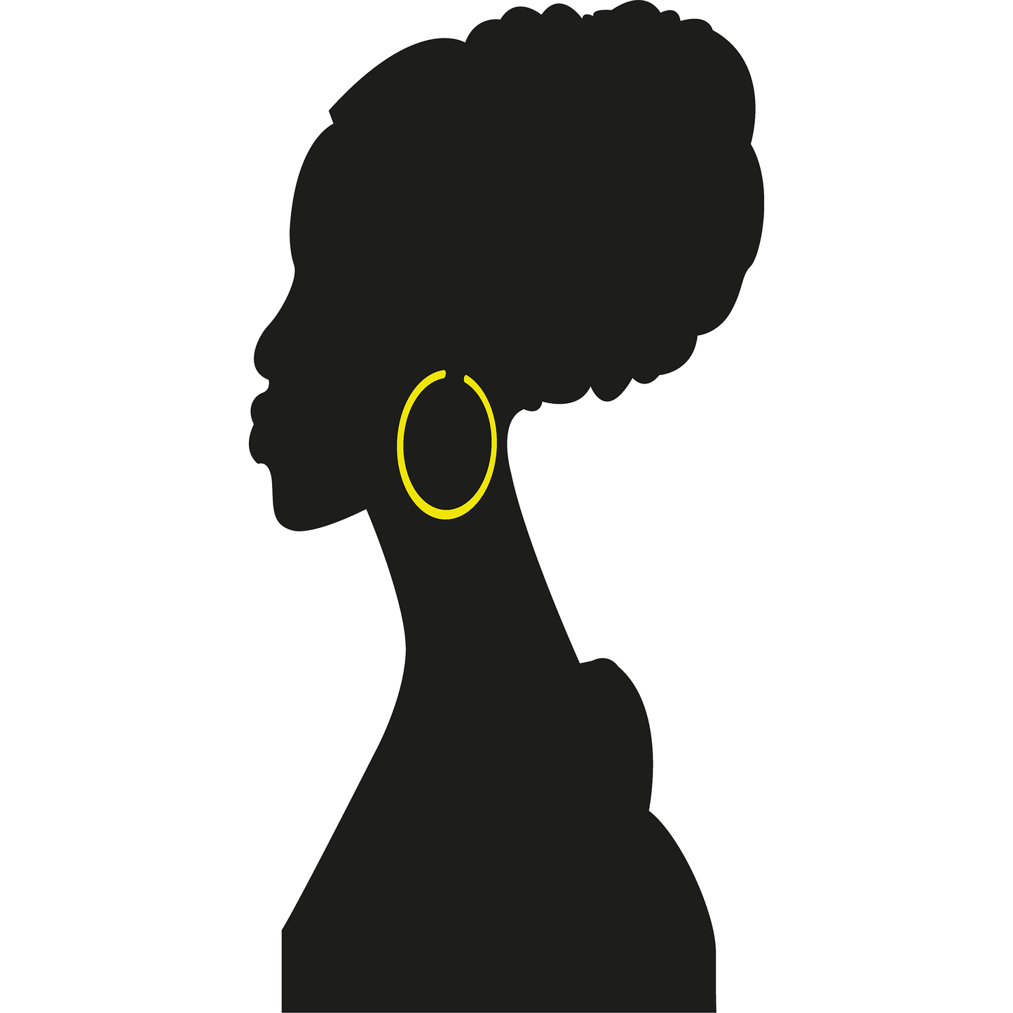 Ebony Woman Gold Earring Silhouette Cardboard Cutout