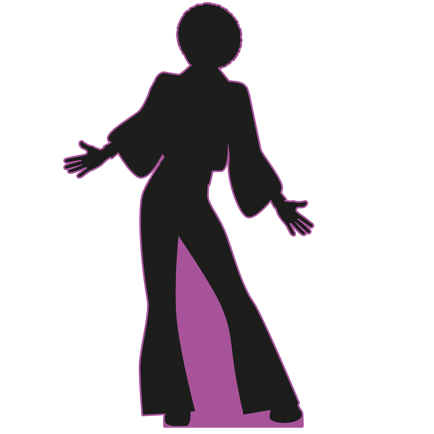 Soul Brother Afro Silhouette Cardboard Cutout