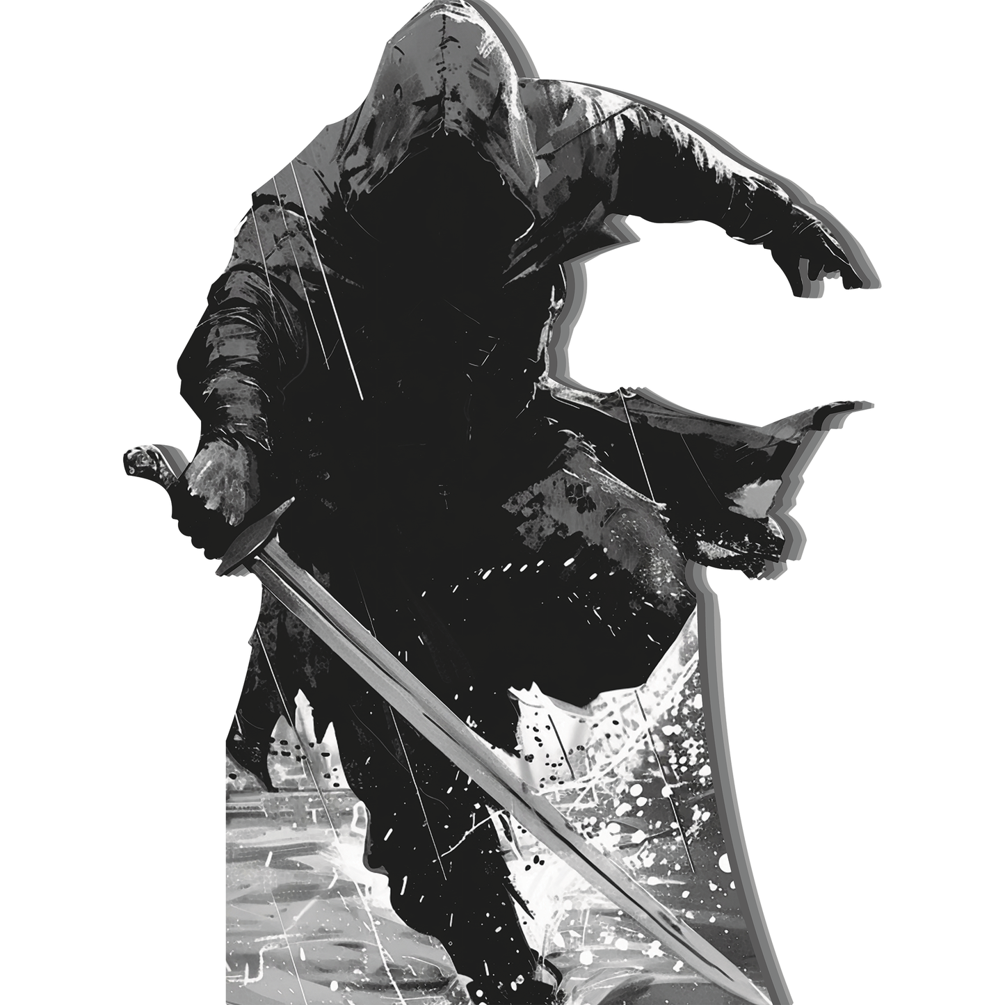 Hooded Swordsman - Rogue Cardboard Cutout