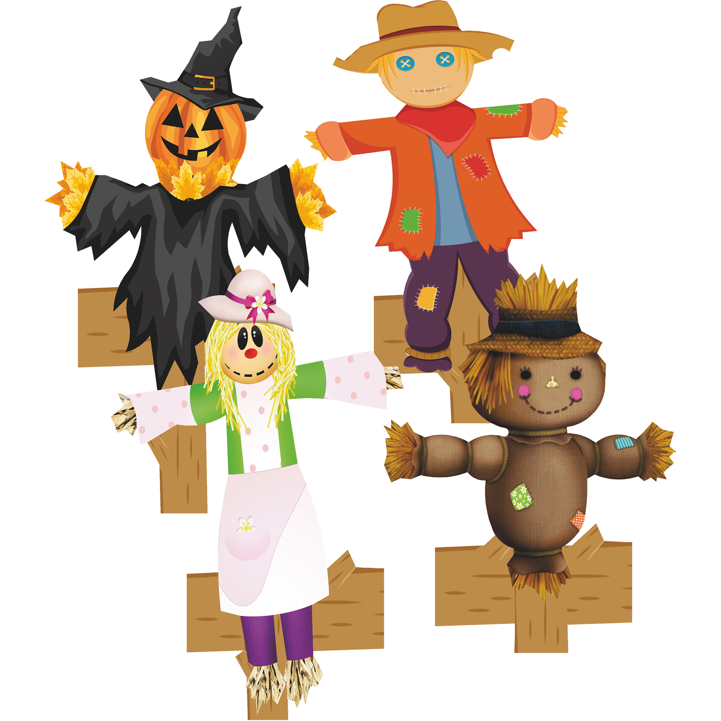 Scarecrows 4 Pack Cardboard Cutout