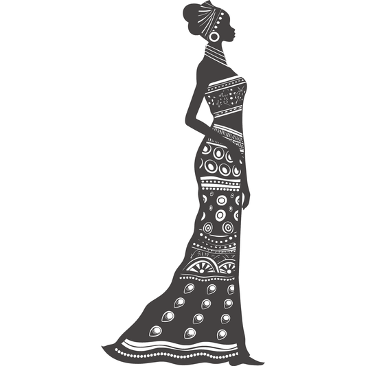 Elegant African Woman in Dress Cardboard Cutout