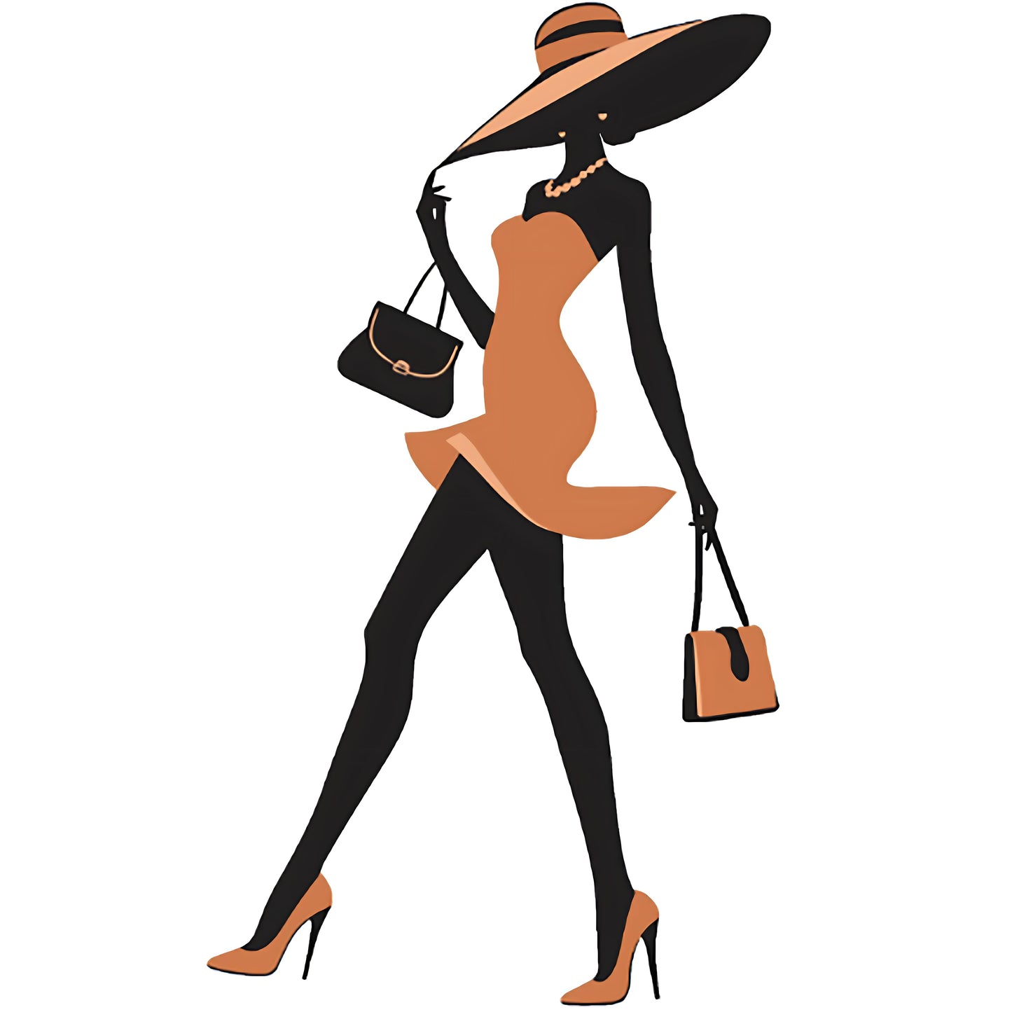 Stylish Elegant Fashionable Woman Model Silhouette Cardboard Cutout