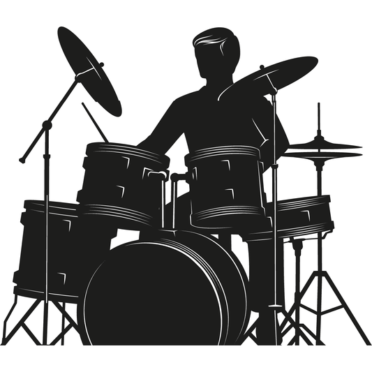Jazz Metal Rock Band Drum Drummer Percussion Silhouette Cardboard Cutout