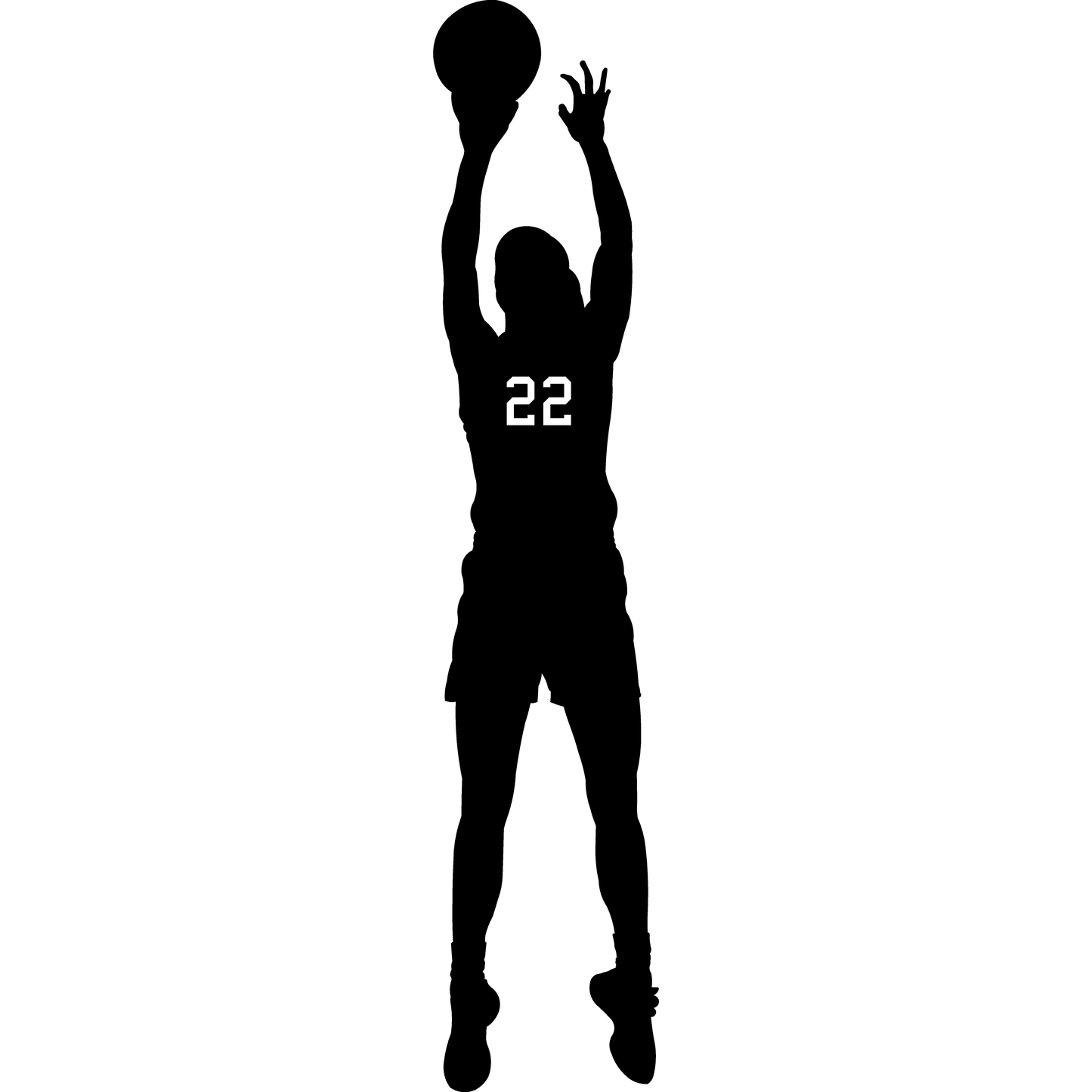 22 Womens Basketball Player Jump Shot Silhouette Cardboard cutout