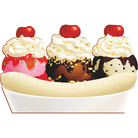 Banana Split Ice Cream Sundae Cardboard Cutout