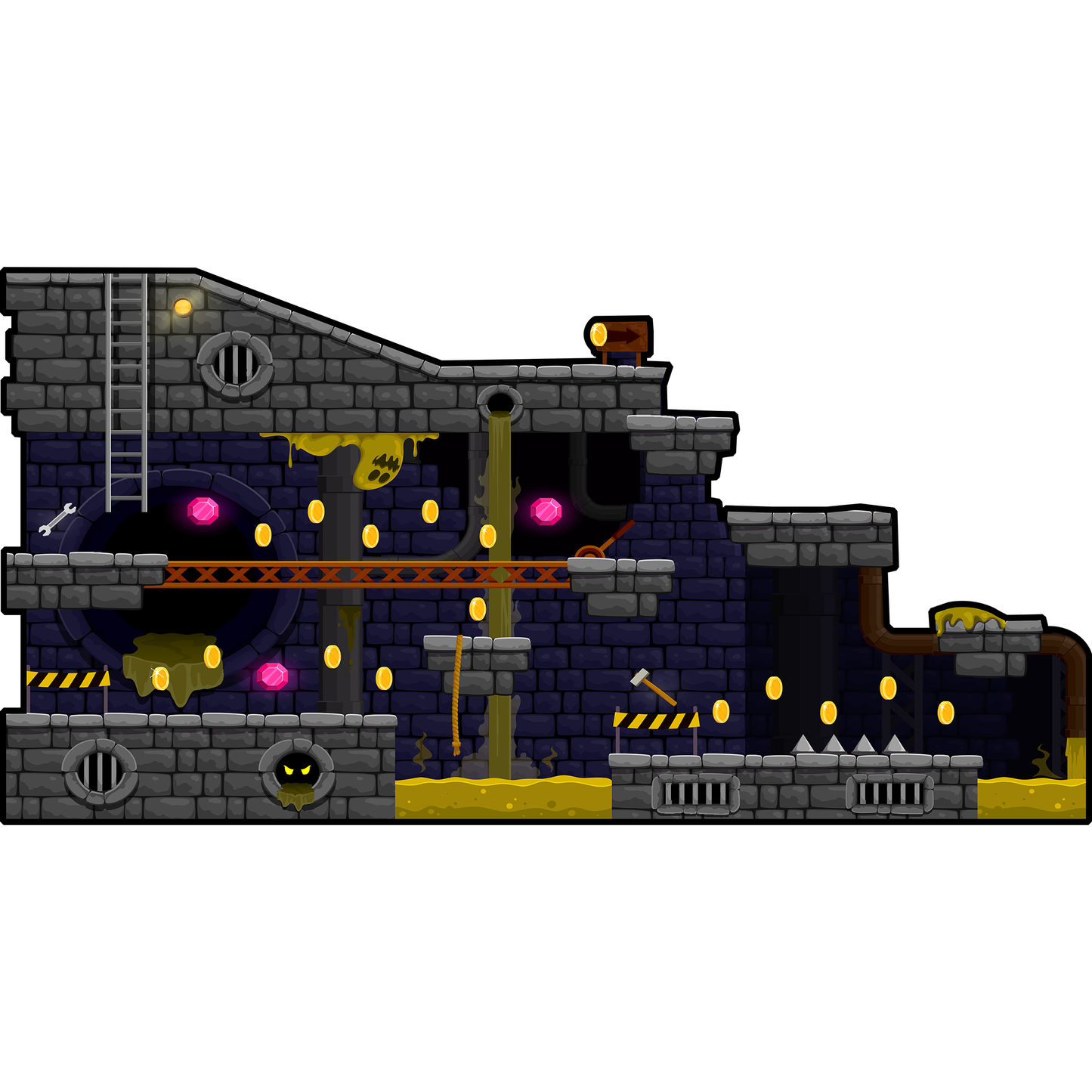 2D Video Game Super Smash Hedgehog Brother Sewer Backdrop