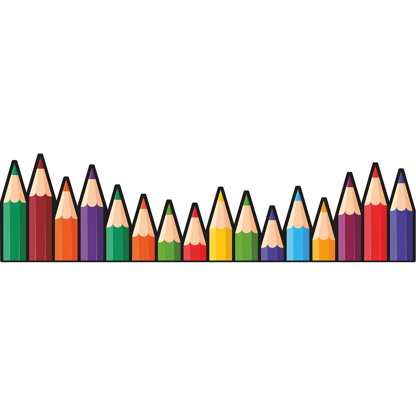 Back To School Assorted Colored Pencils Cardboard Cutout