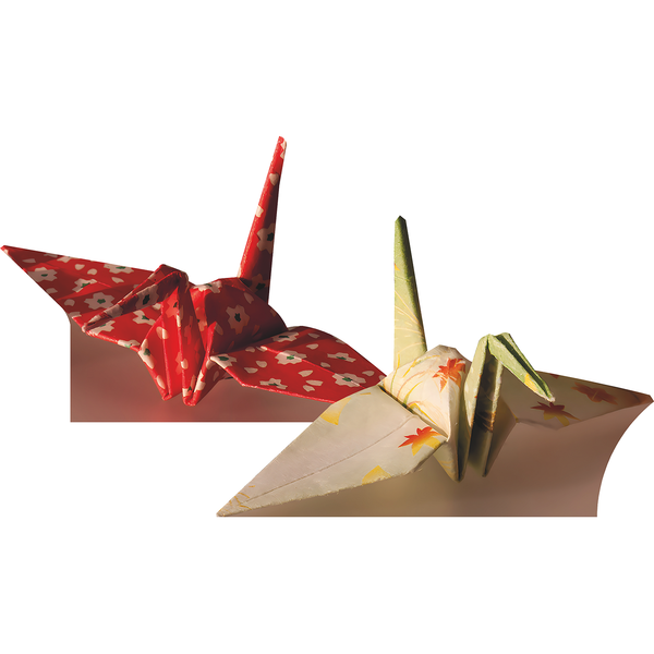 Japanese Origami Crane Folded Paper Art Cardboard Cutout