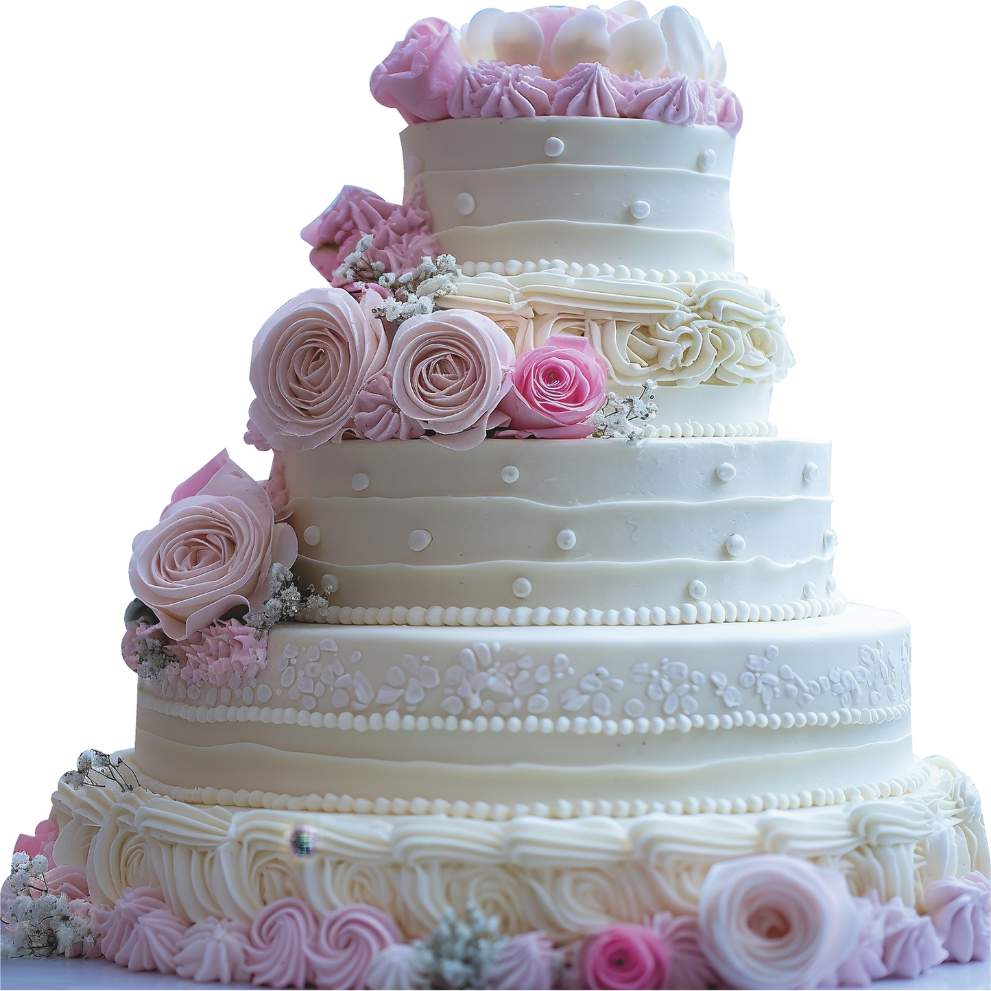 Elegant Wedding Cake Roses Cardboard Cutout