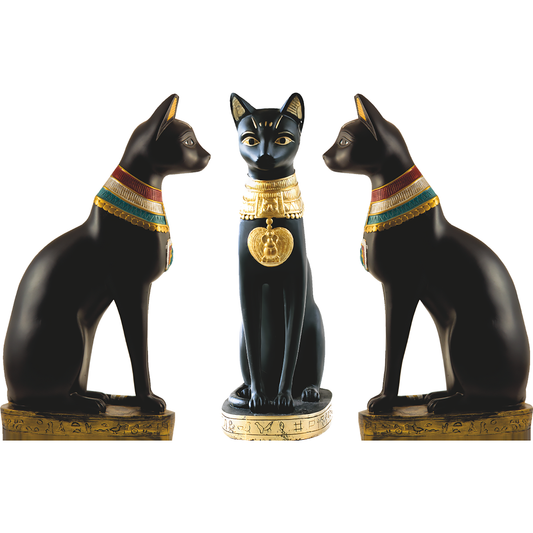 Egyptian Black Gold Cat Statue 3 Pack Cardboard Cutout