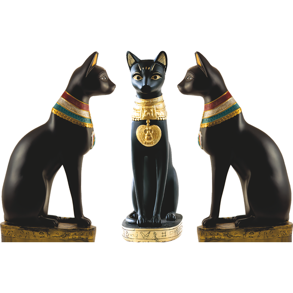 Egyptian Black Gold Cat Statue 3 Pack Cardboard Cutout