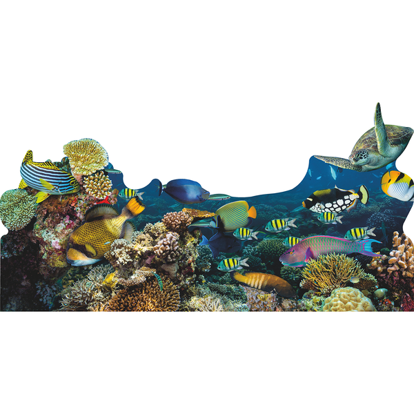 Under Water Deep Blue Sea Paradise Coral Reef Fish Backdrop Cardboard Cutout