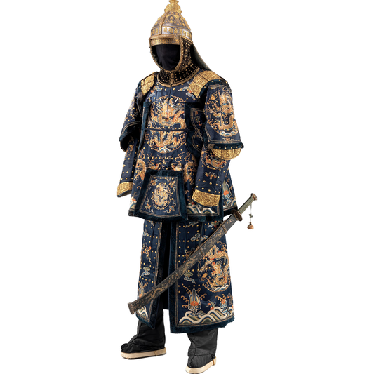 Ceremonial Chinese Dragon Armor Sword 18th Century Cardboard Cutout