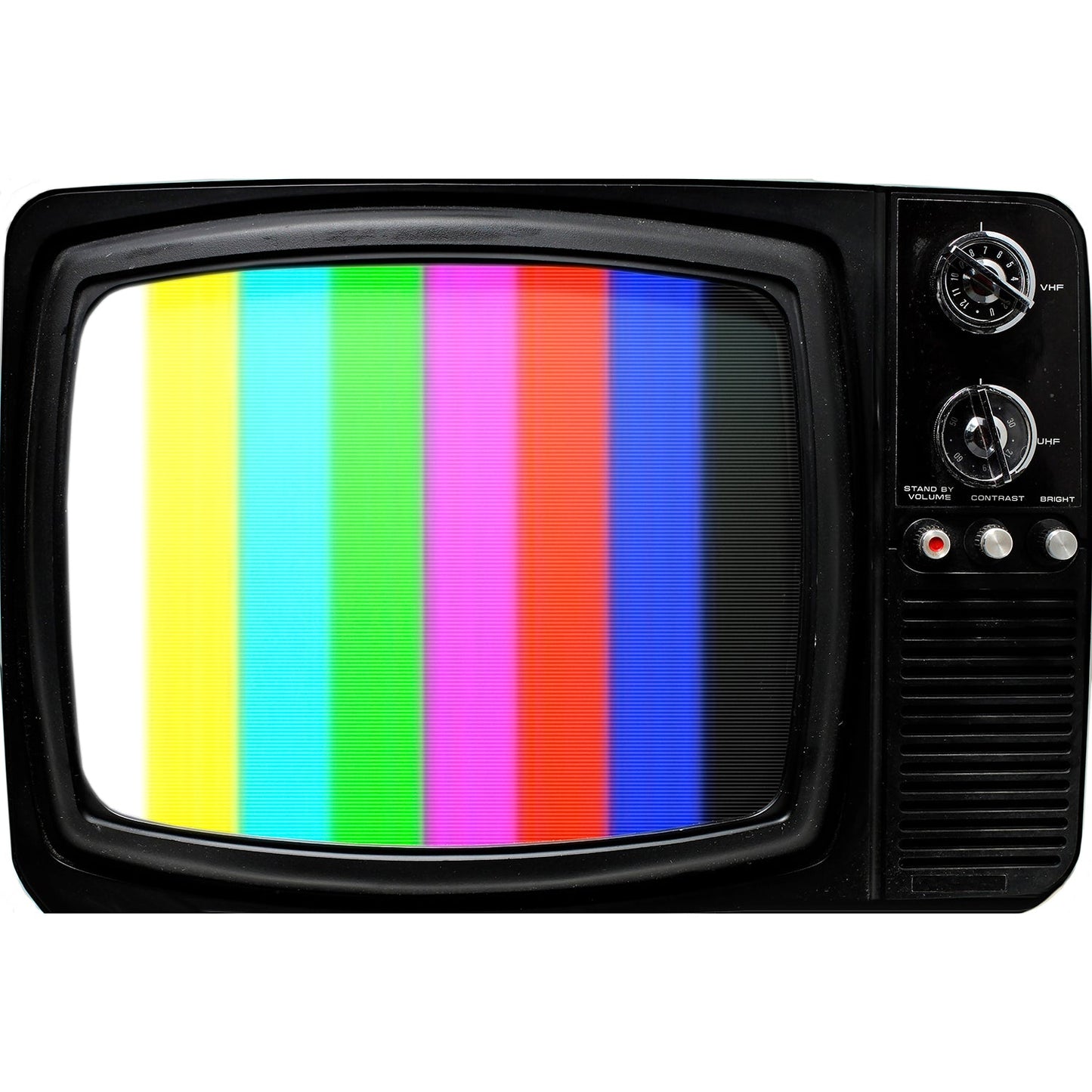 Vintage CRT TV This Is A Test Color Noise Cardboard Cutout