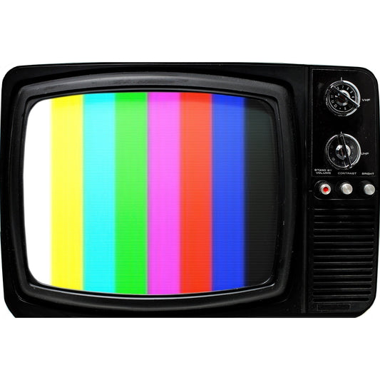 Vintage CRT TV This Is A Test Color Noise Cardboard Cutout