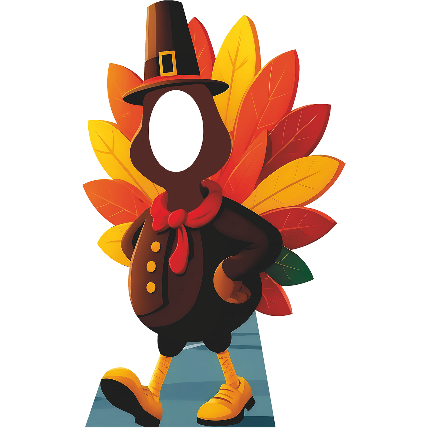 Thanksgiving Turkey Pilgrim Kids Stand In Cardboard Cutout