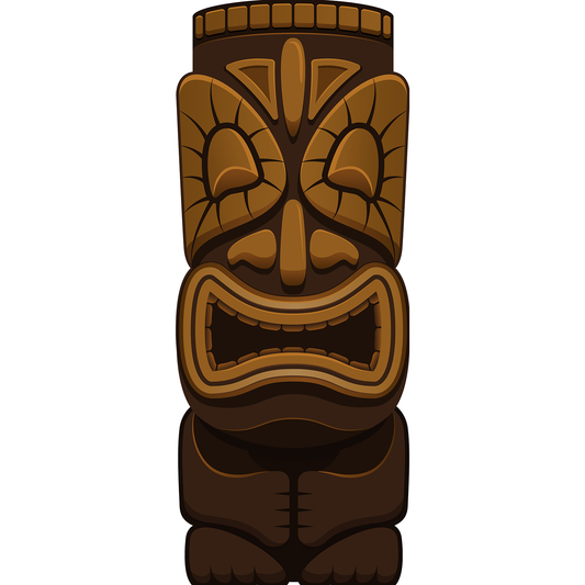 Wood Hawaiian Tiki Statue Hawaii Cardboard Cutout