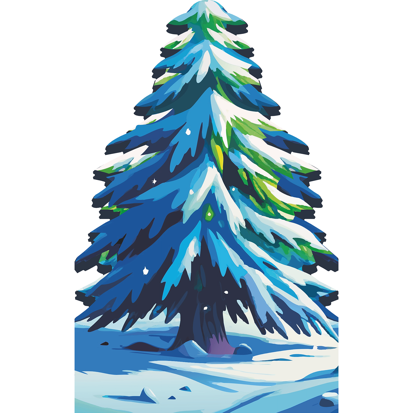 Christmas Xmas Holiday Winter Snow Spruce Tree Cardboard Cutout