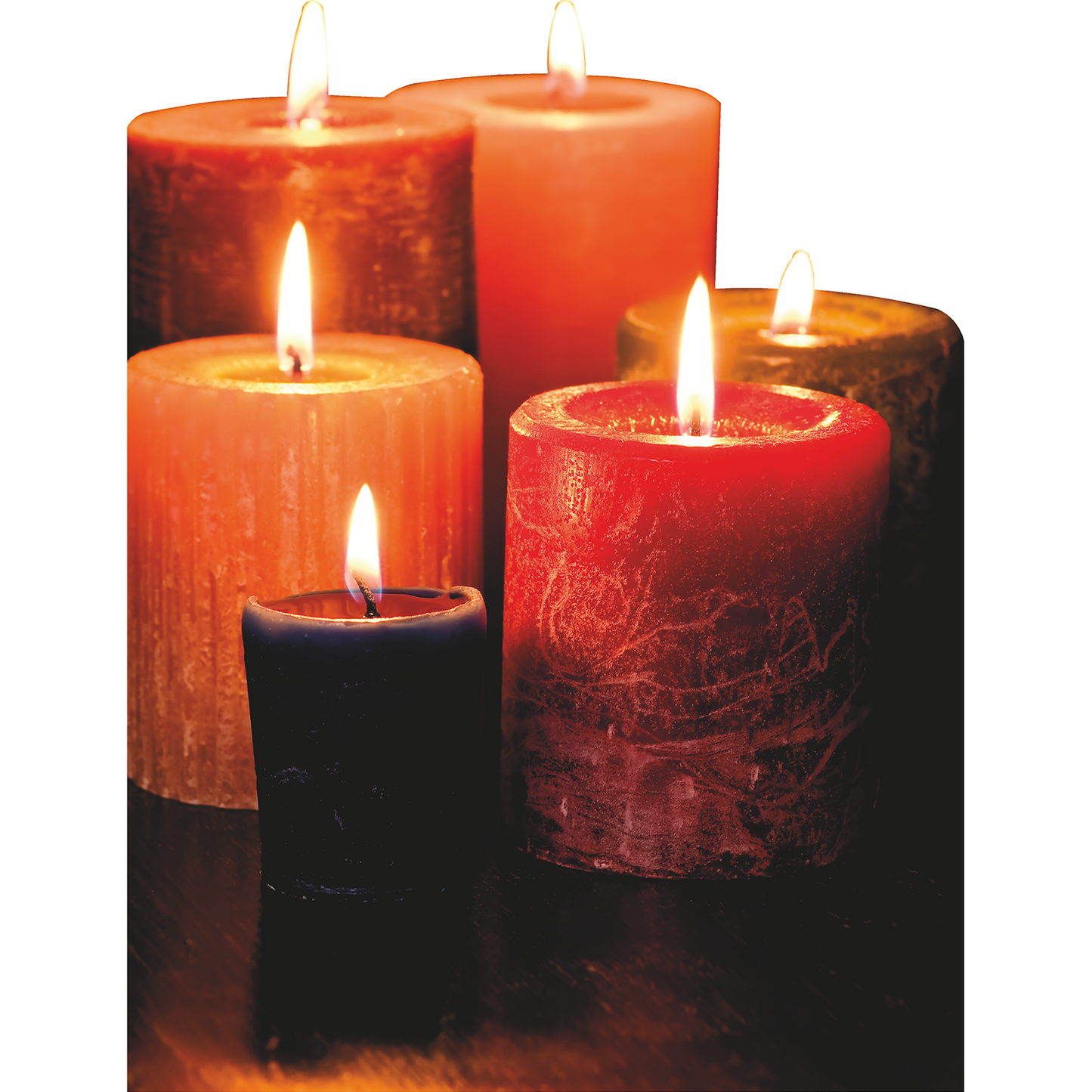 Red Pink Orange Blue Candle Fire Flame Light Cardboard Cutout