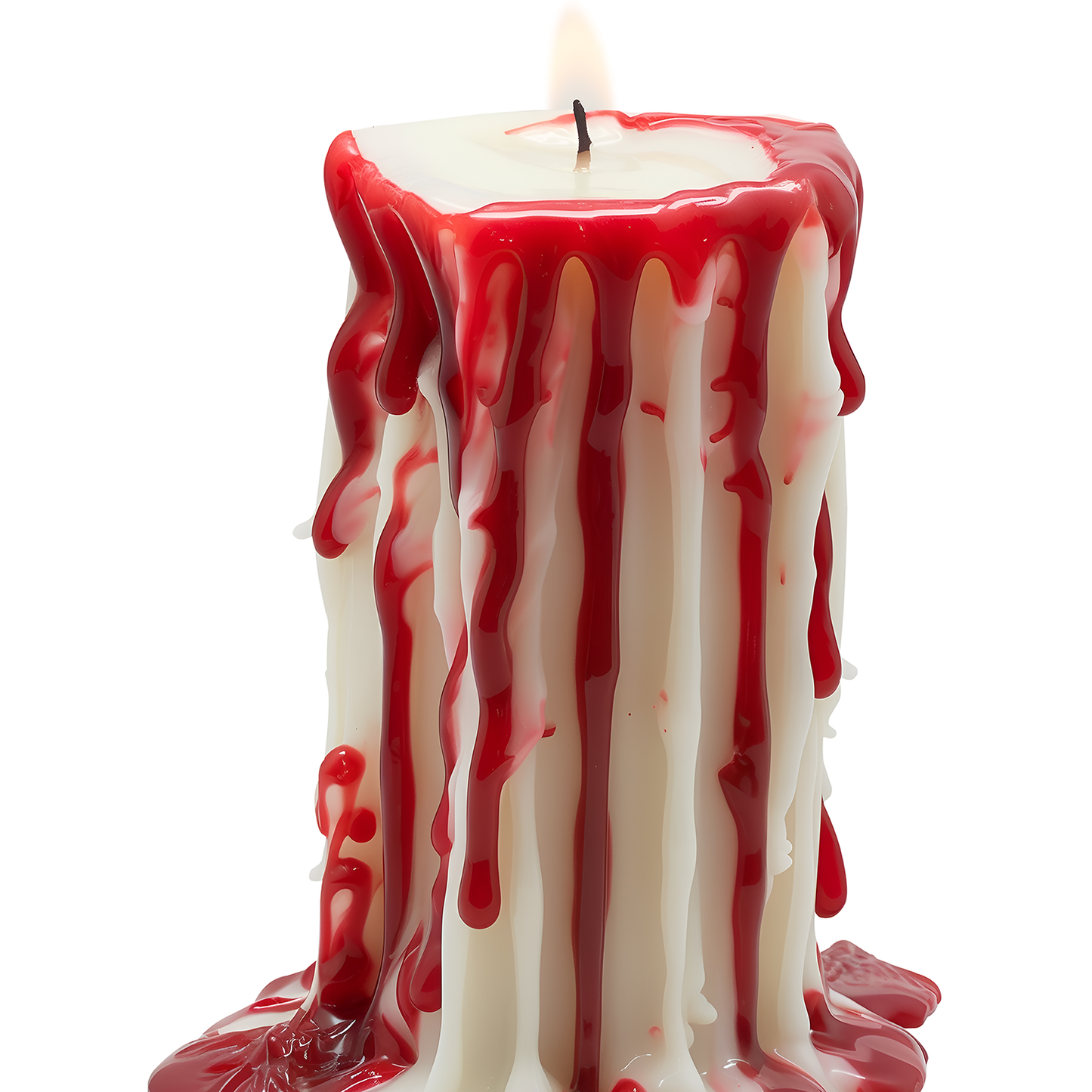 Spooky Melted Red White Wax Candle Halloween Cardboard Cutout