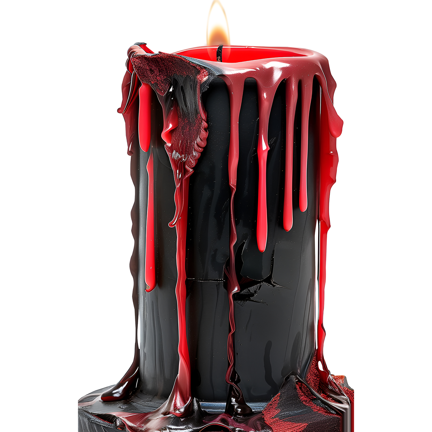 Spooky Melted Blood Black Wax Candle Halloween Cardboard Cutout