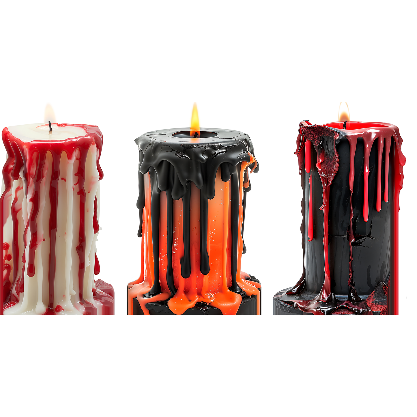 Spooky Melted Wax 46in Candle 3pack Halloween Cardboard Cutout