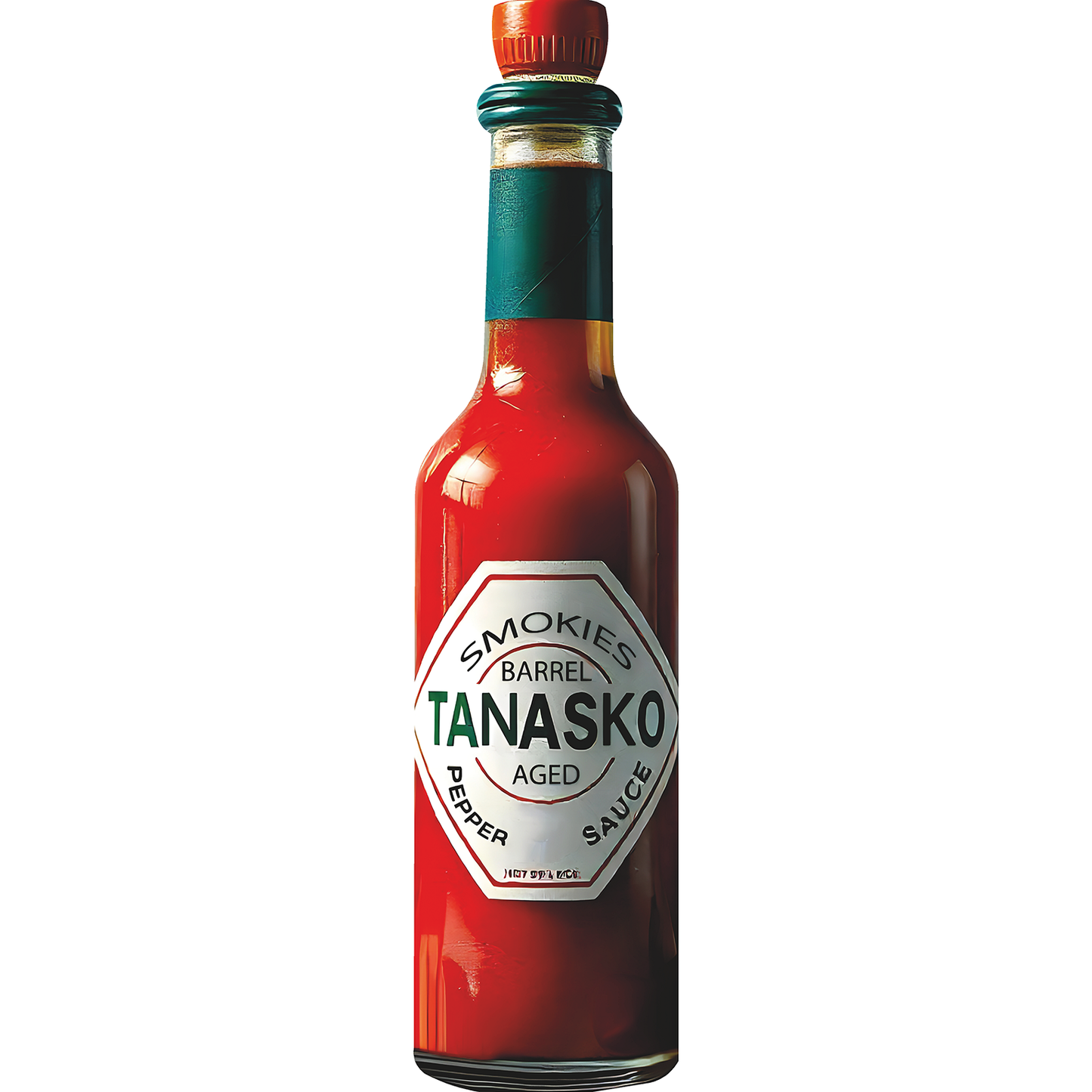 Whiskey Barrel Aged Red Hot Tanasko Pepper Sauce Bottle Cardboard Cutout