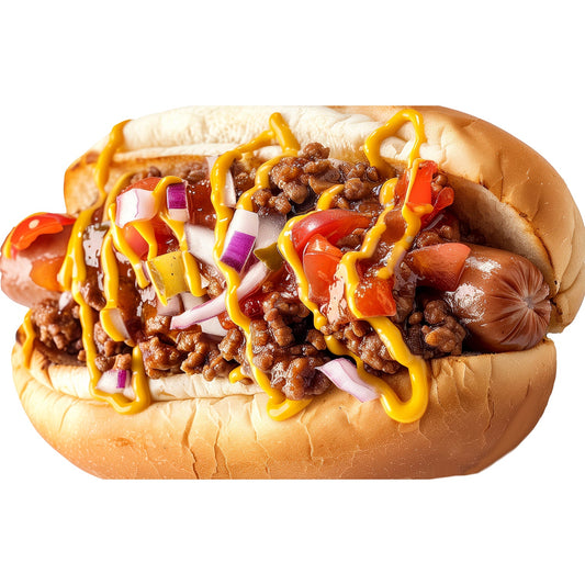 Chili Cheese Hot Dog Beef Beans Onions Tomato Cardboard Cutout