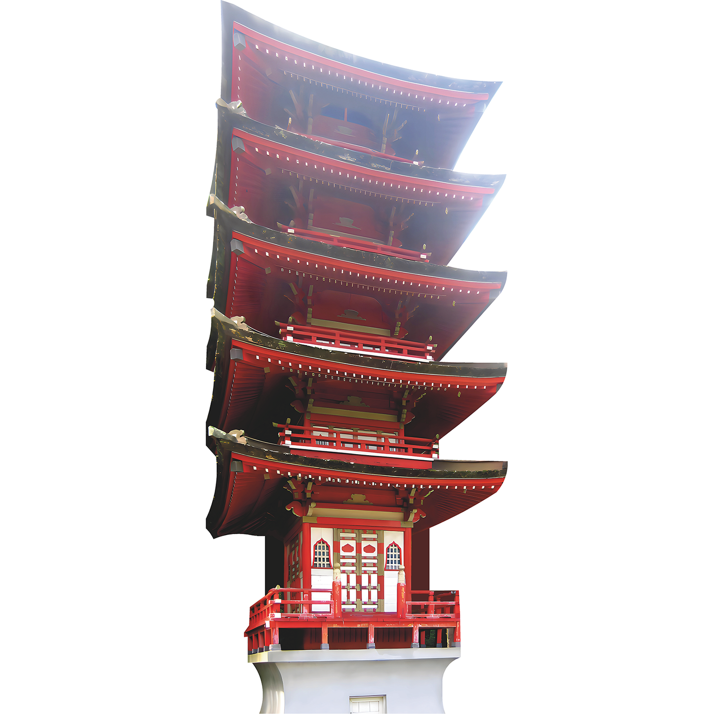 Japanese Tea Garden Treasure Tower Pagoda Cardboard Cutout