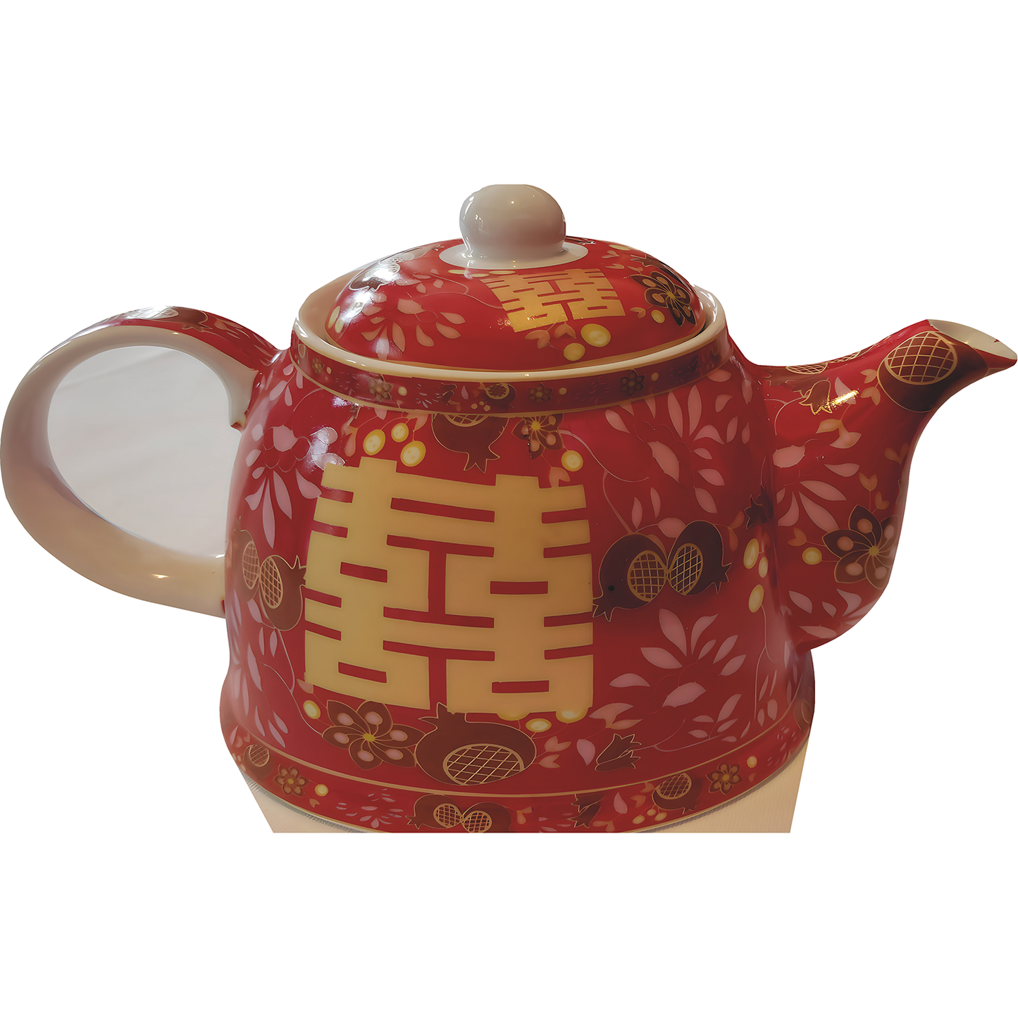 Chinese Text Red Tea Pot Cardboard Cutout