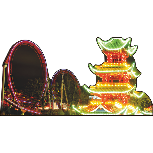 Carnival Amusement Park Lights Roller Coaster Cardboard Cutout