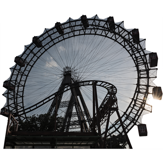 Ferris Wheel Roller Coaster Amusement Park Silhouette Cardboard Cutout