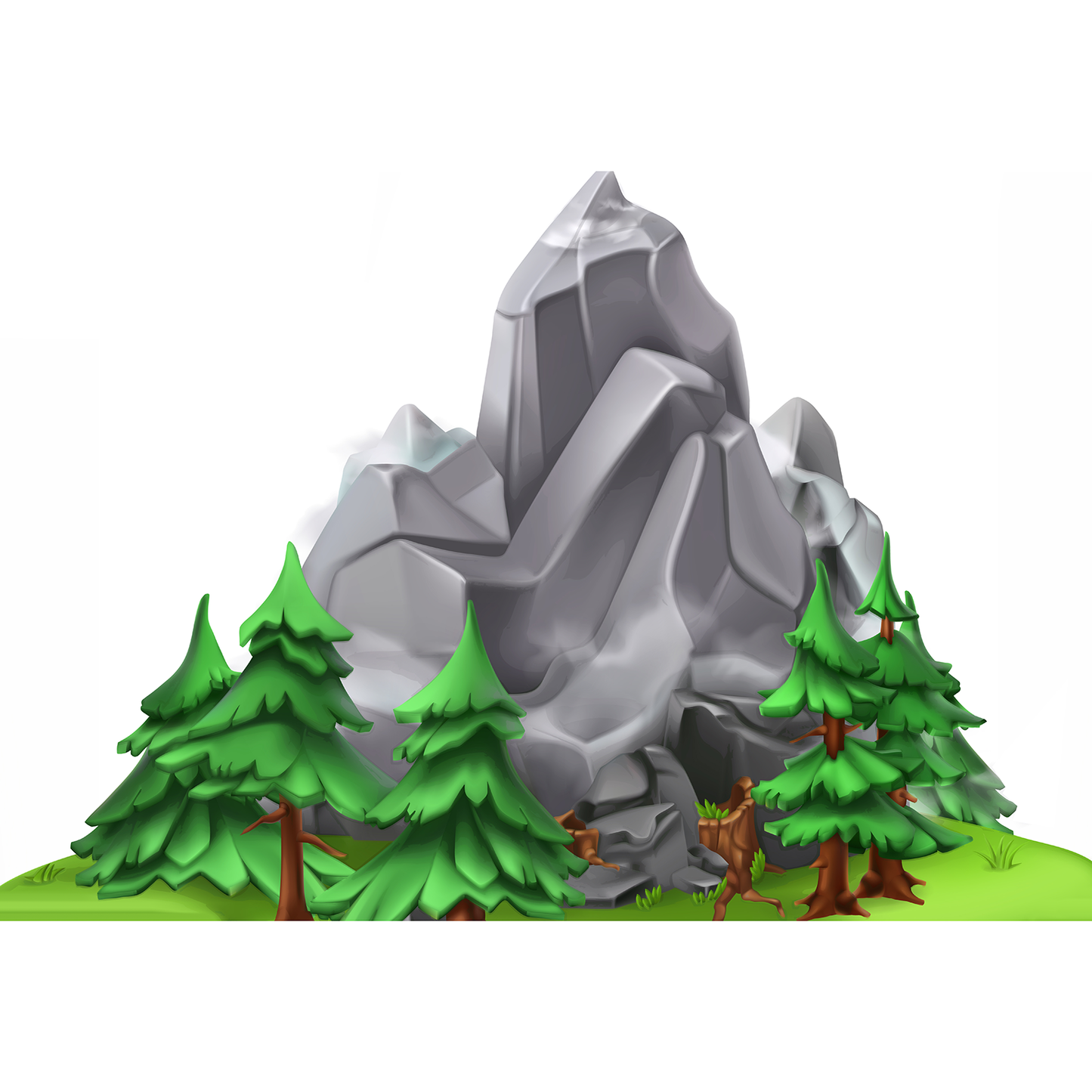 Great Outdoors Trees Mountains Illustration Cardboard Cutout