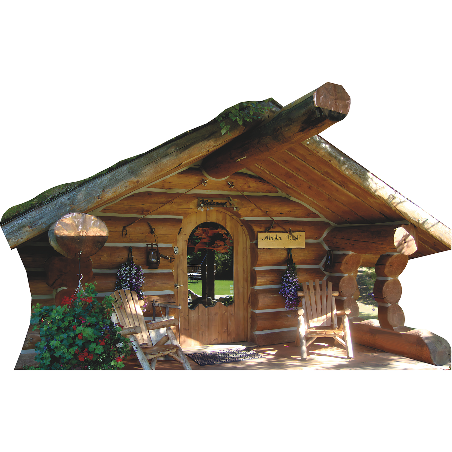 Alaska Bush Frontier Off Grid Home Camp Log Cabin Cardboard Cutout