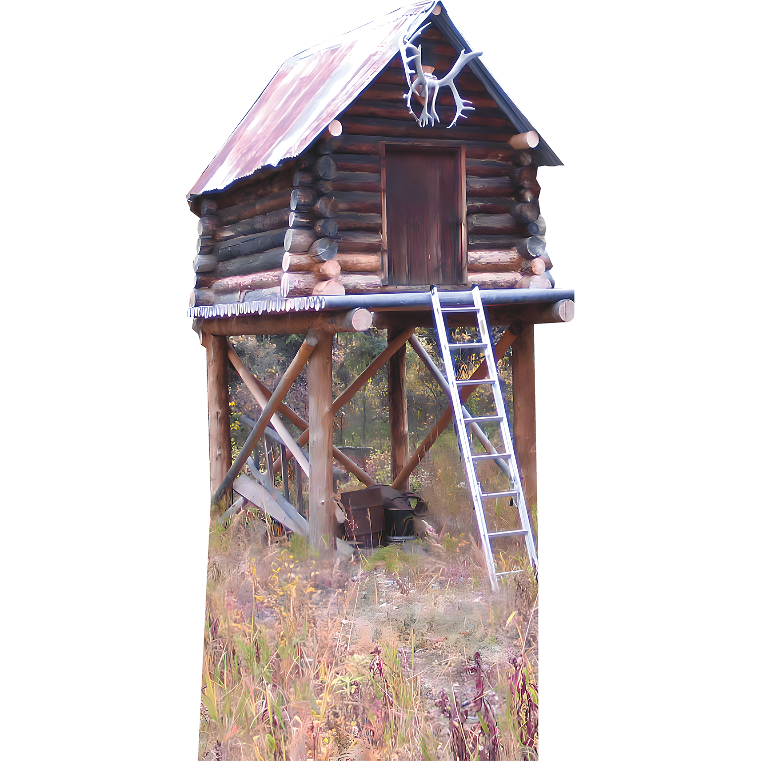 Moose Creek Hunting Shelter Cabin Food Cache Alaska Cardboard Cutout ...
