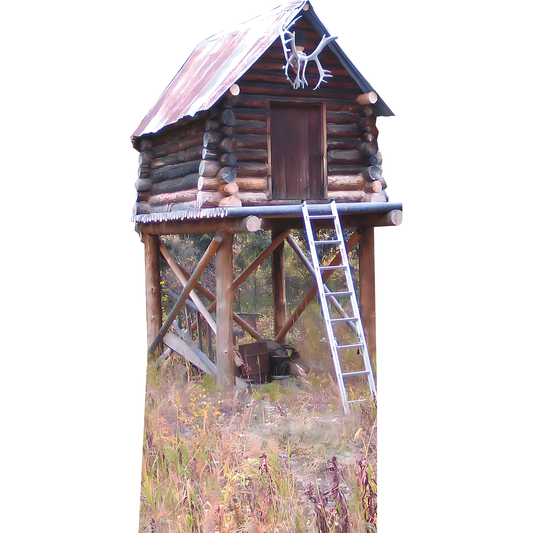 Moose Creek Hunting Shelter Cabin Food Cache Alaska Cardboard Cutout