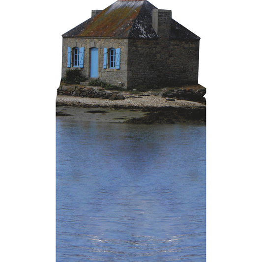 Ria d’Etel France Isolated Lone Lake Home House Island Nichtarguer Cardboard Cutout