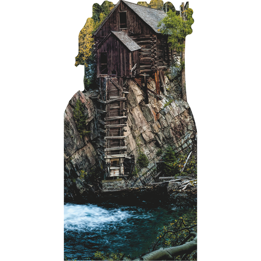 Crystal Mill Power Plant Colorado Cabin Trees Mountain Cardboard Cutout