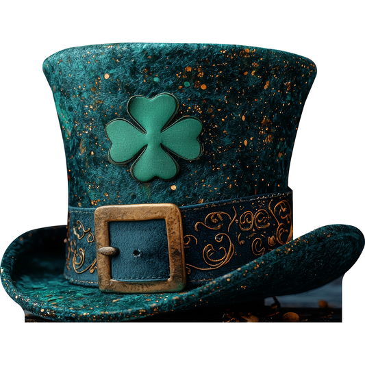 Saint Patrick's Day Green Irish Leprechaun Hat Shamrock Clover Cardboard Cutout
