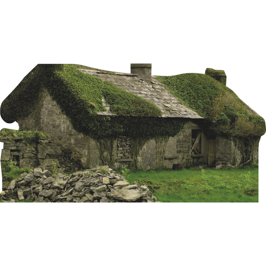 Old Abandoned Irish Stone Cottage House Moss Ireland Cardboard Cutout