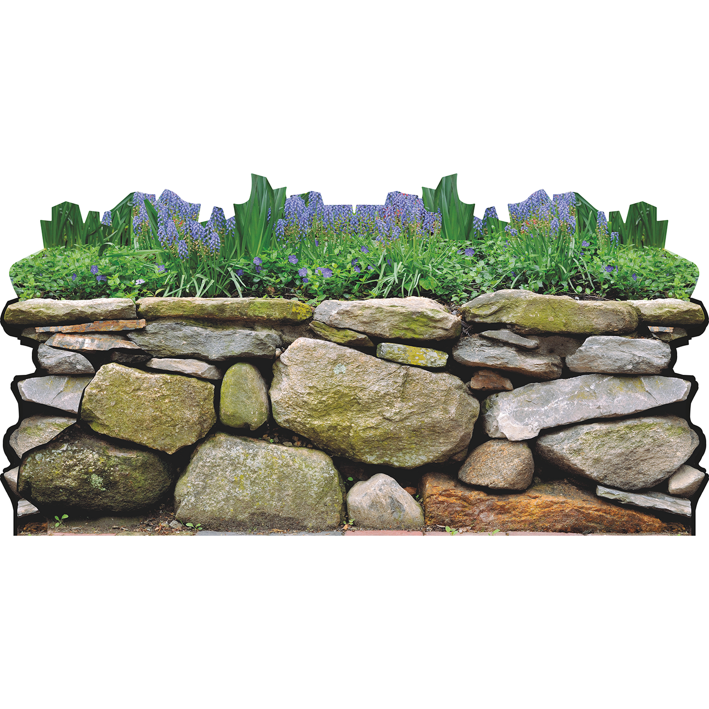 Garden Stone Rock Wall Grass Wall Prop Cardboard Cutout