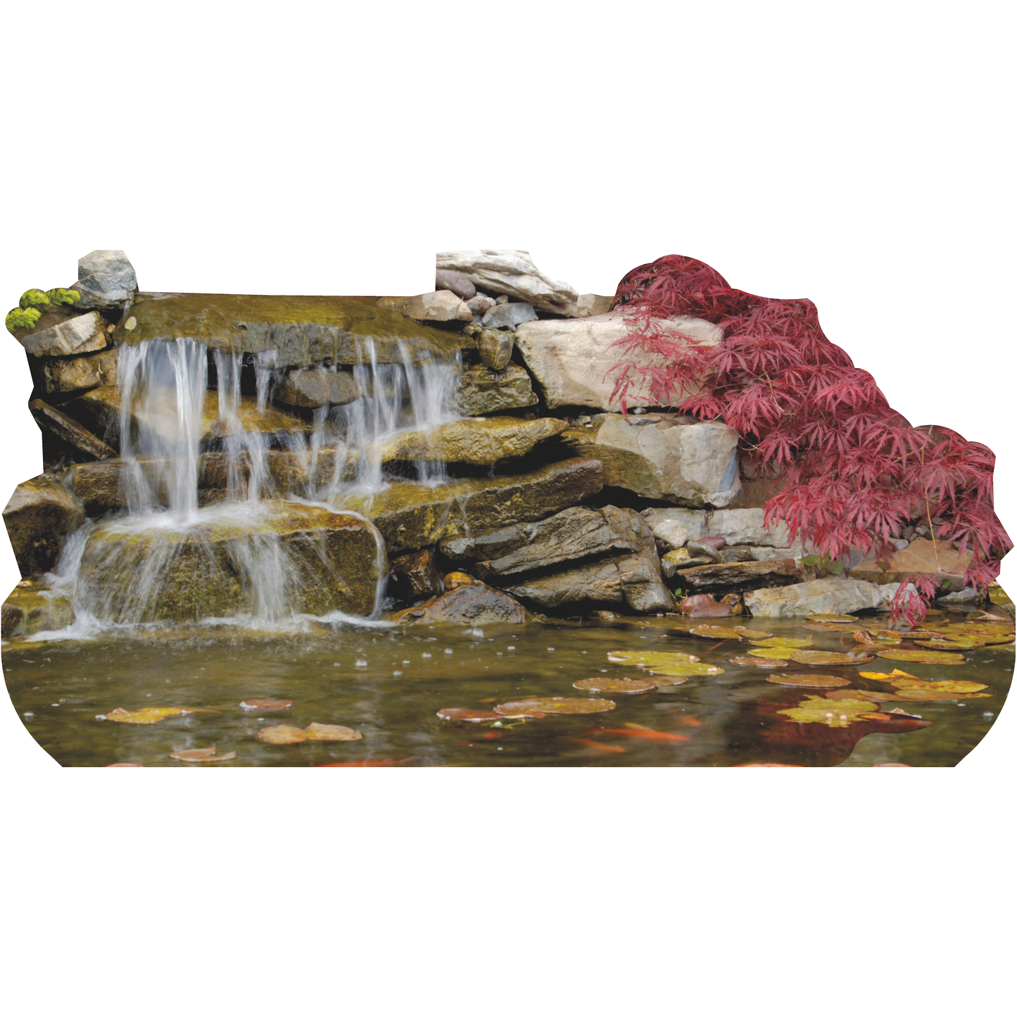 Garden Pond Rock Waterfall Prop Cardboard Cutout