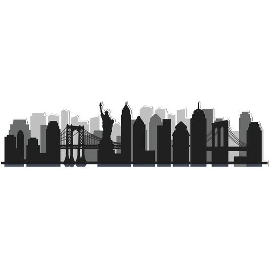 New York Skyline Silhouette Cardboard Cutout