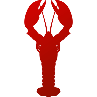 Lobster Silhouette In Red Cardboard Cutout