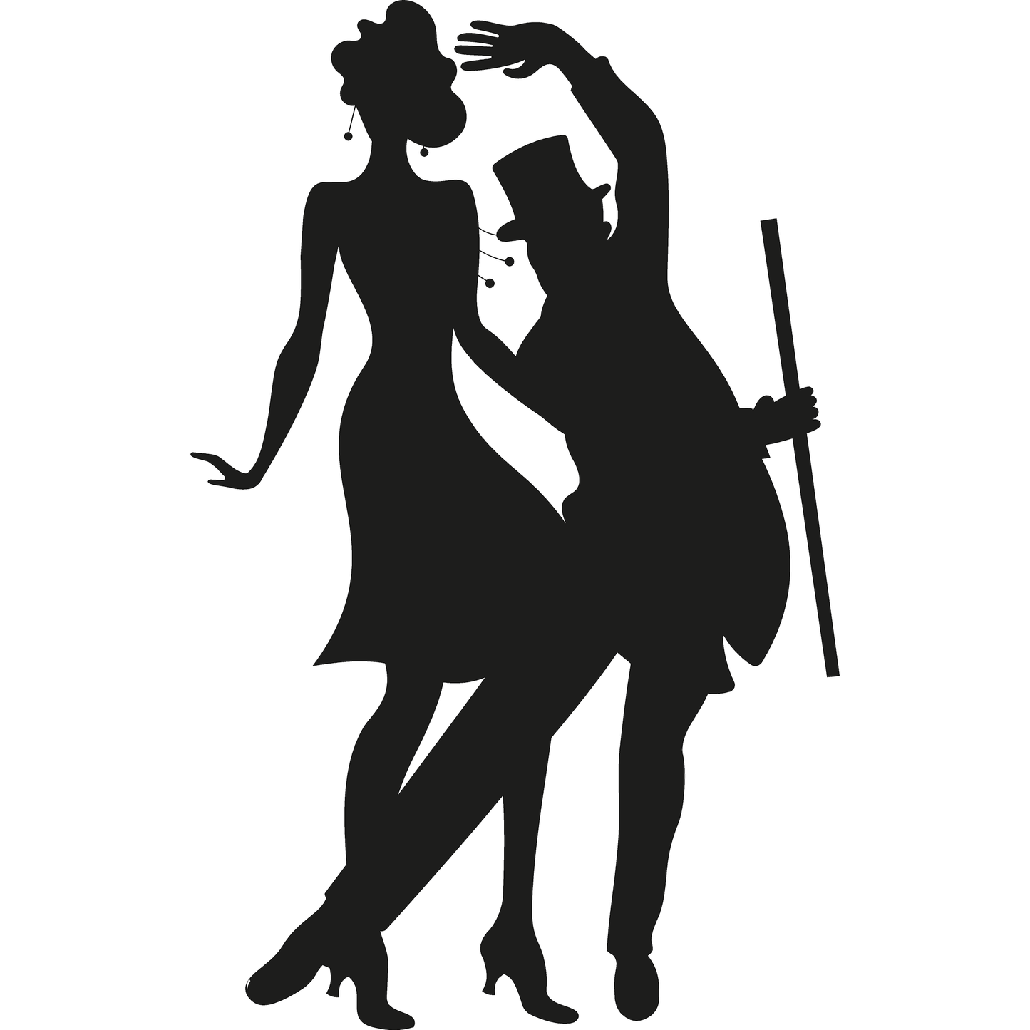 Charleston Vintage Roaring 20s 1920s Party Dancers Silhouette Cardboard Cutout